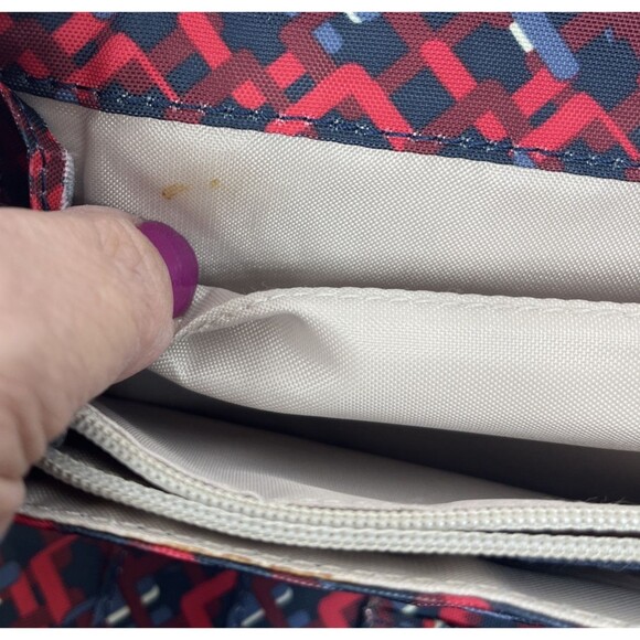 Kipling Wallet Snap Flap Geometric Red Black - Picture 12 of 15